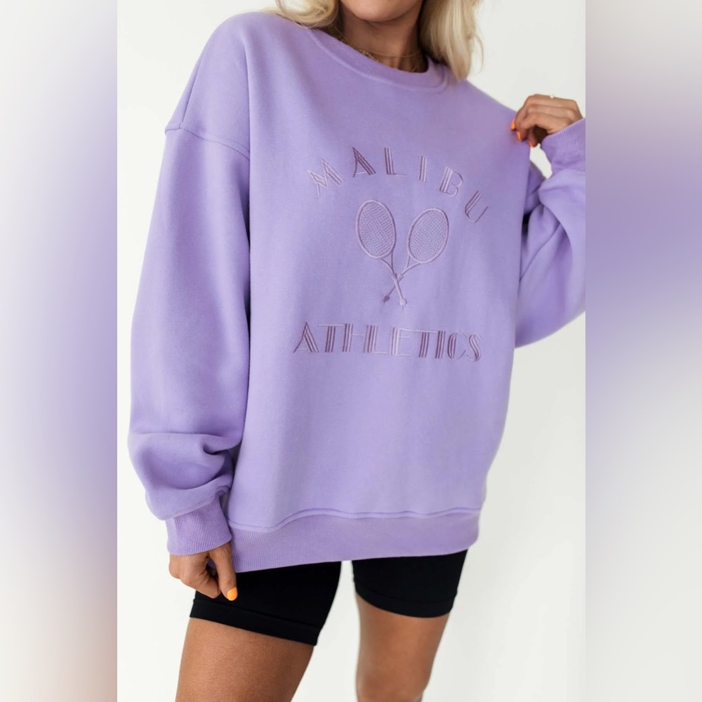 The Post Bailey Rose Purple Lilac Malibu Athletics Sweatshirt Pullover Size M